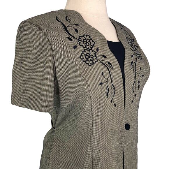 Miss Dorby Career Shift Dress Knee Length Herringbone Lagenlook Size 16P - Picture 9 of 10